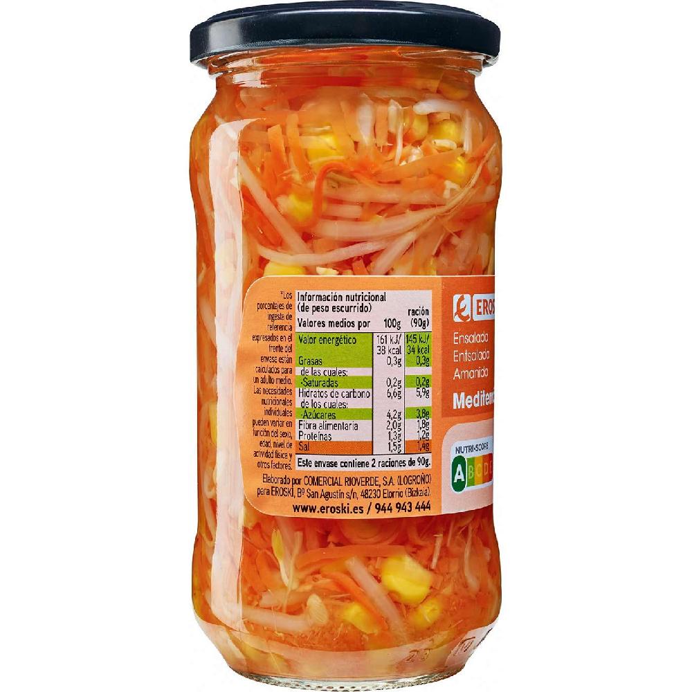 Eroski Ensalada Mediterránea EROSKI frasco 180 g Ahorra y exporta