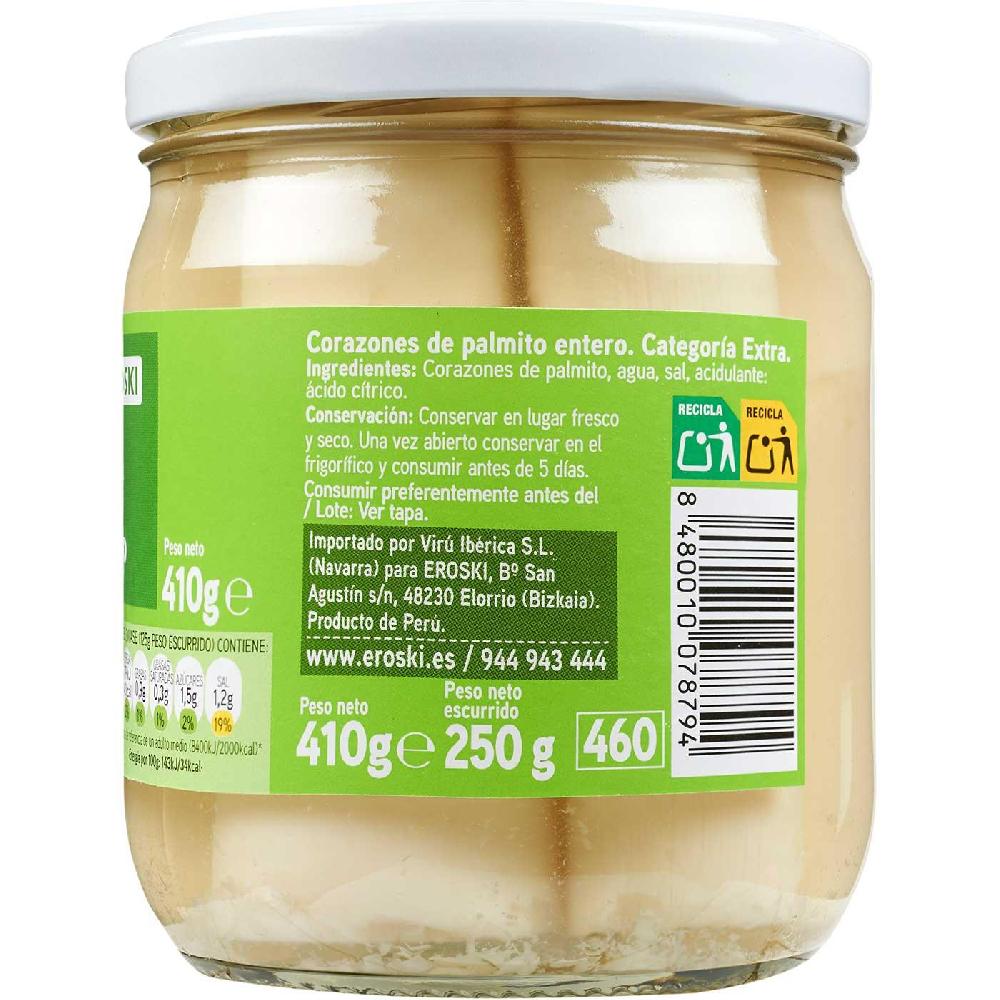 Eroski Palmito entero EROSKI frasco 250 g En oferta