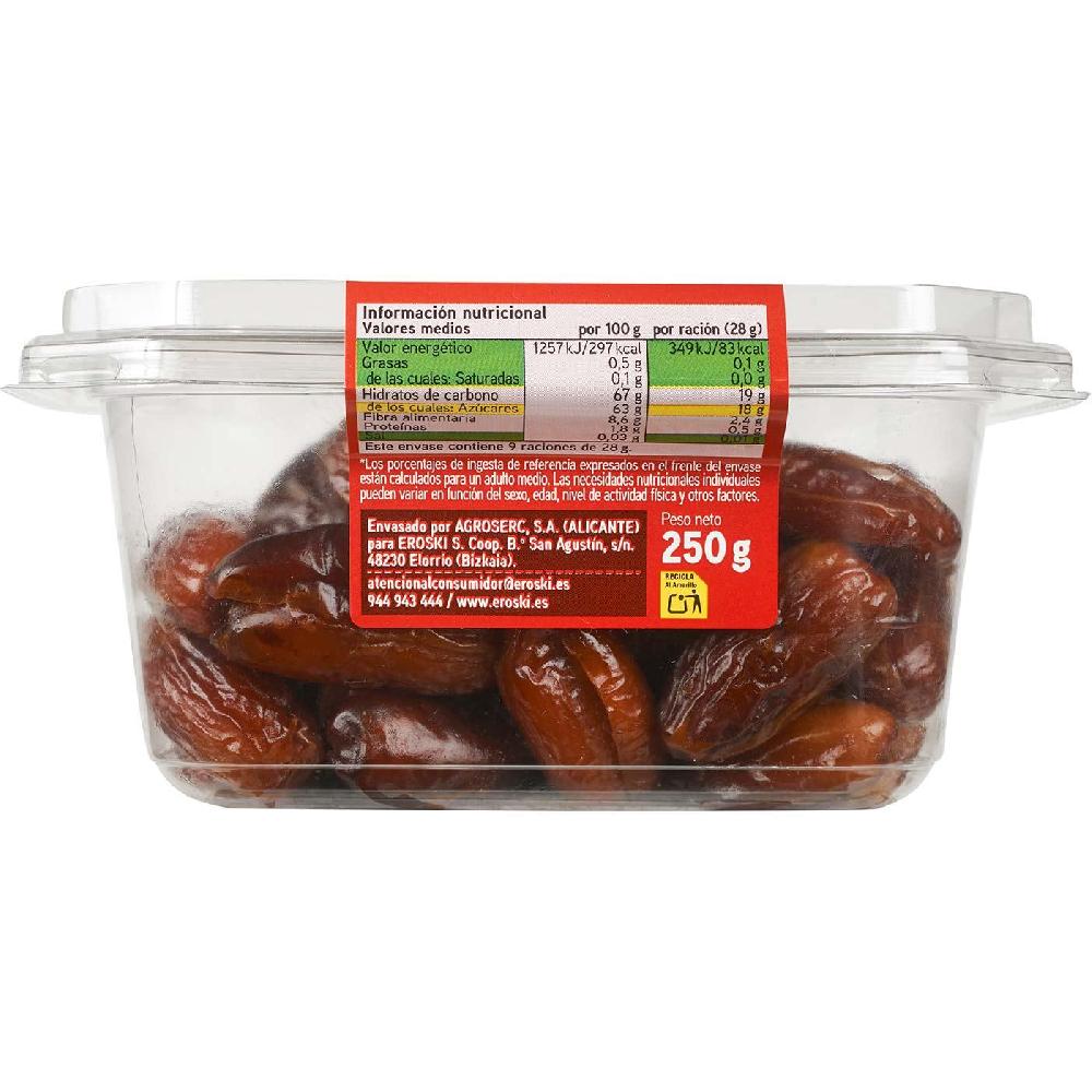 Eroski Dátil sin hueso EROSKI tarrina 250 g Grandes ahorros