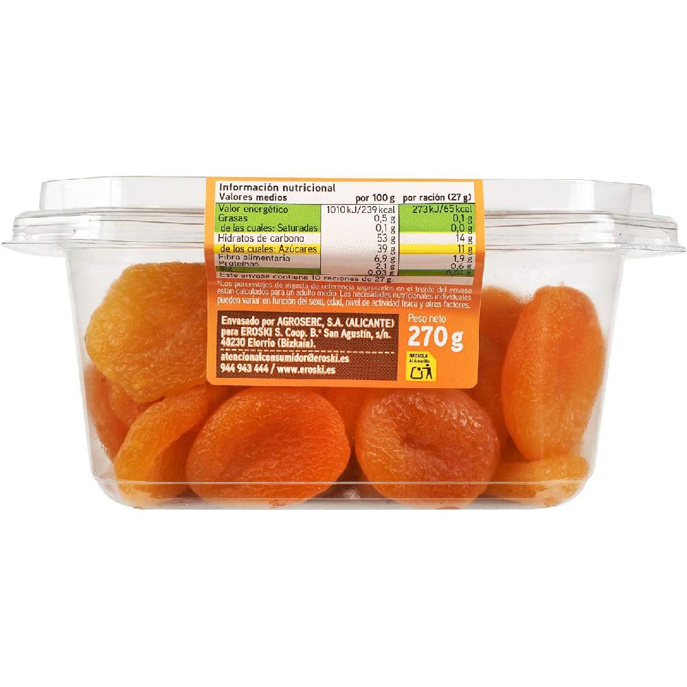 Eroski Orejón de albaricoque EROSKI tarrina 270 g Rebajas de fin de temporada