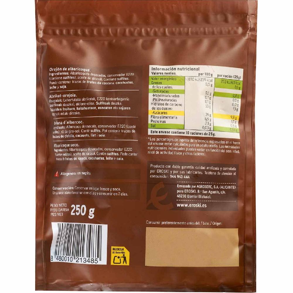 Eroski Orejón de albaricoque EROSKI bolsa 250 g Ofertas