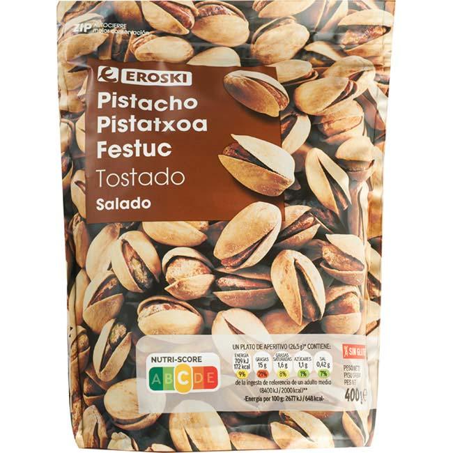Eroski Pistachos tostados-salados EROSKI bolsa 400 g