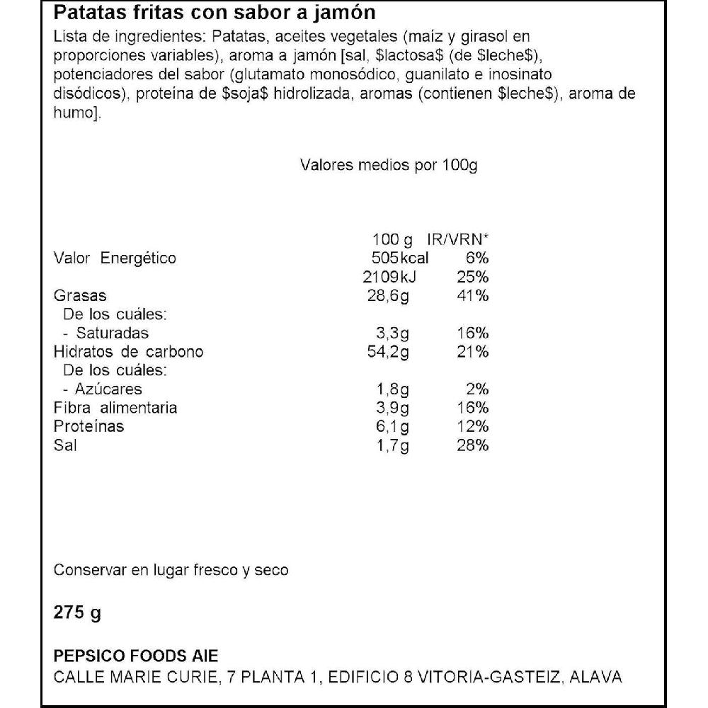 Eroski Patatas sabor jamón xlb RUFFLES bolsa 275 g Oferta especial