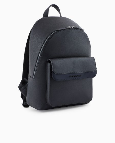 Armani Mochila de piel saffiano regenerada y nailon reciclado ASV Superdescuento