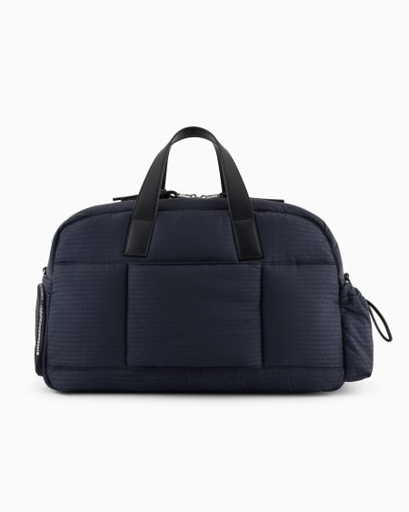 Armani Bolsa de nailon con inscripción integral del logotipo en tejido jacquard Liquidación