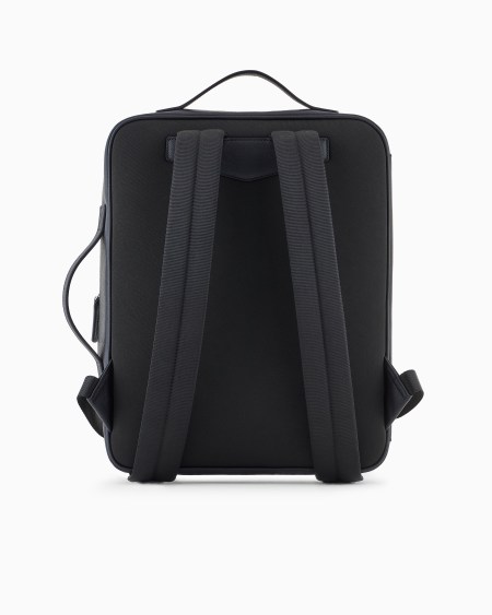 Armani Bolso modelo business con tirantes en piel saffiano regenerada y nailon reciclado ASV Envío internacional gratuito