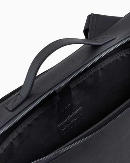 Armani Bolso modelo business con tirantes en piel saffiano regenerada y nailon reciclado ASV Envío internacional gratuito