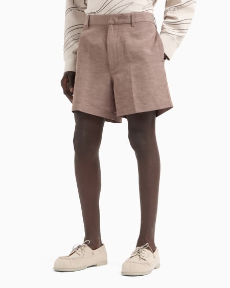 Armani Pantalones cortos en mezcla de lino Rebajas top