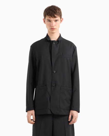 Armani Chaqueta de abotonadura sencilla en lana fría superligera Envío gratis