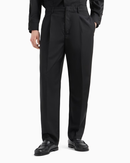 Armani Pantalones con pinzas en lana fría superligera Últimos 3 días