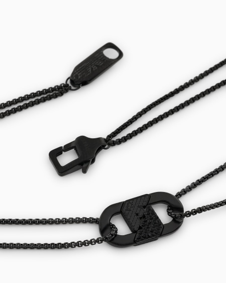 Armani Collar con placa y cristales negros COMPRAR AHORA
