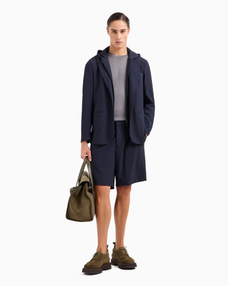 Armani Blazer de nailon elástico efecto canneté con pechera y capucha Solo hoy