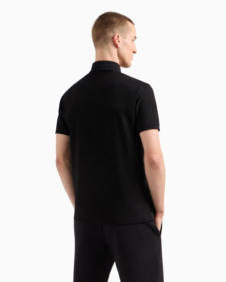 Armani Polo de punto con logotipo en el cuello Grandes descuentos