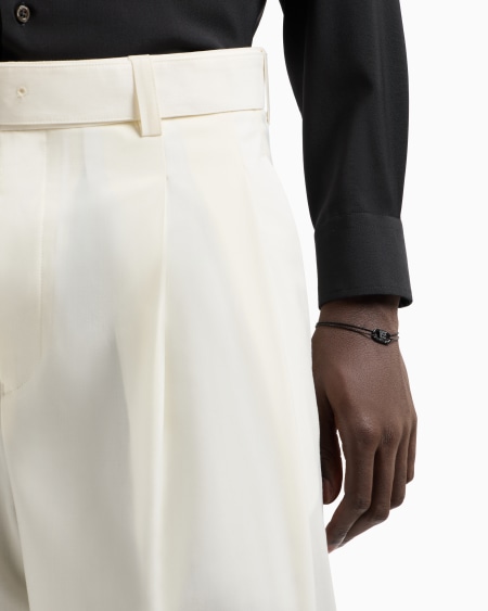 Armani Pulsera con placa y cristales negros Liquidación