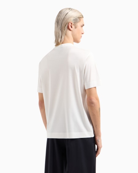 Armani Camiseta en punto de mezcla de lyocell con estampado y bordado floral ASV Libre de impuestos