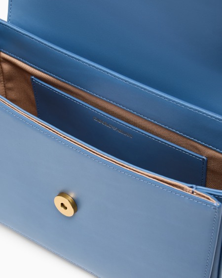 Armani Bolso de hombro de piel lisa con logotipo de águila de metal Grandes ahorros