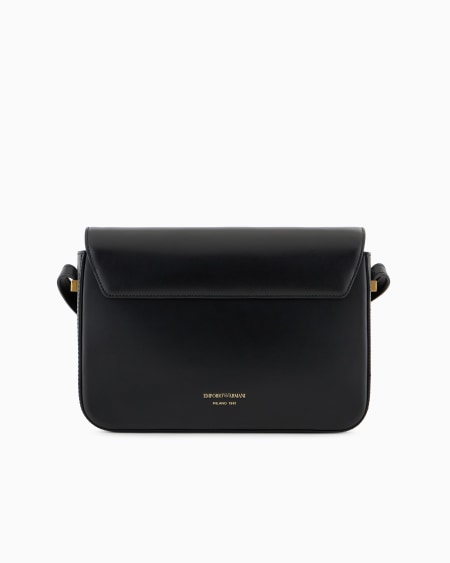Armani Bolso de hombro de piel lisa con logotipo de águila de metal Precio ultrabajo
