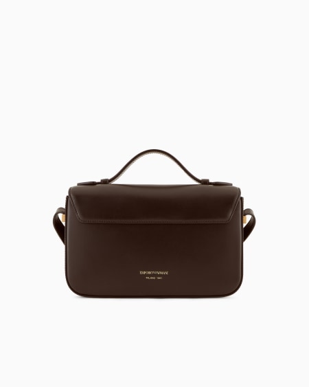 Armani Bolso bandolera de piel lisa con logotipo de águila de metal En línea