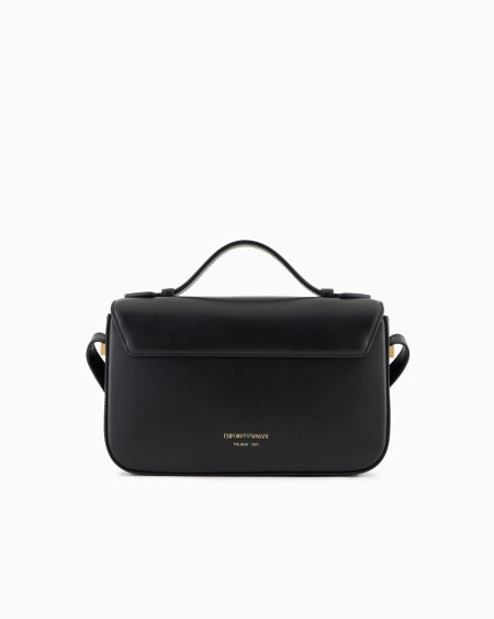 Armani Bolso bandolera de piel lisa con logotipo de águila de metal Outlet