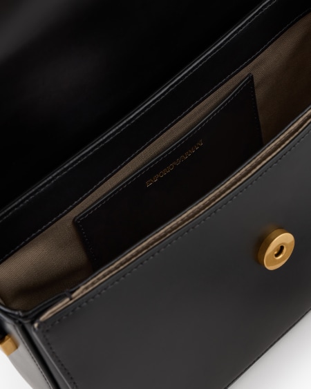Armani Bolso bandolera de piel lisa con logotipo de águila de metal Outlet