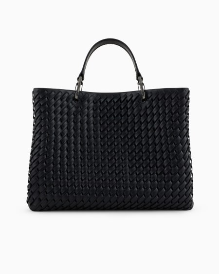 Armani Bolso shopper MyEA mediano en piel trenzada Ventas relámpago