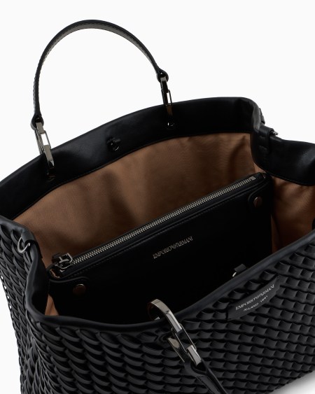 Armani Bolso shopper MyEA mediano en piel trenzada Ventas relámpago