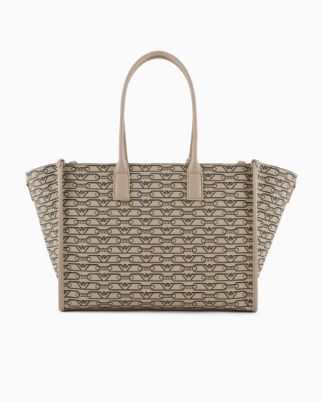 Armani Bolso shopper mediano con estampado integral de monograma Oferta especial