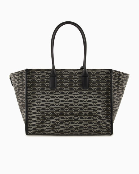 Armani Bolso shopper mediano con estampado integral de monograma COMPRAR AHORA
