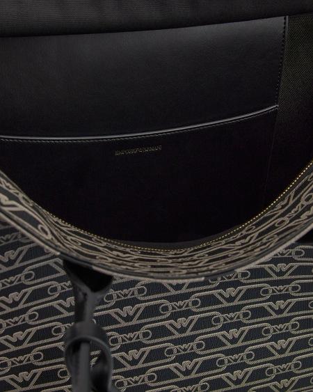 Armani Bolso shopper mediano con estampado integral de monograma COMPRAR AHORA