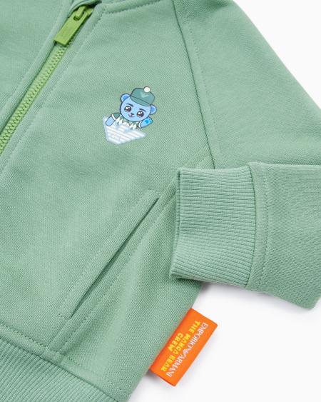 Armani Sudadera tipo cárdigan de punto orgánico con estampado Manga Bear Crew ASV Promoción trimestral