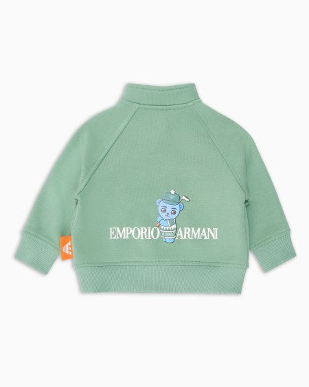 Armani Sudadera tipo cárdigan de punto orgánico con estampado Manga Bear Crew ASV Promoción trimestral
