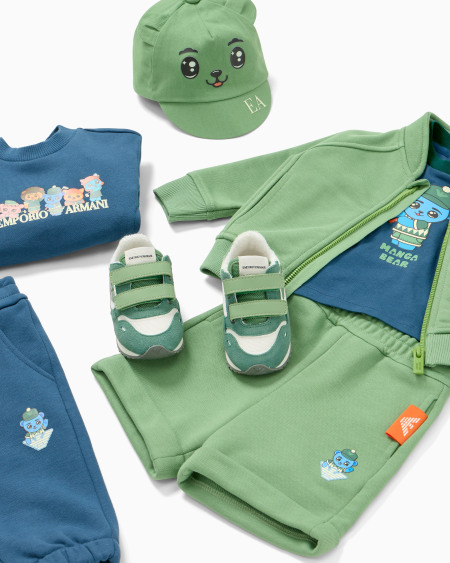 Armani Camiseta de punto orgánico con estampado Manga Bear Crew ASV Solo queda un día