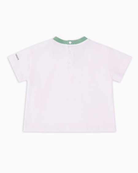 Armani Camiseta de punto orgánico con estampado Manga Bear Crew ASV Superdescuento