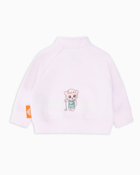 Armani Sudadera tipo cárdigan de punto orgánico con estampado Manga Bear Crew ASV Liquidación