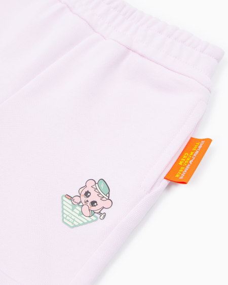 Armani Pantalones cortos de punto orgánico con estampado Manga Bear Crew ASV Envío internacional gratuito