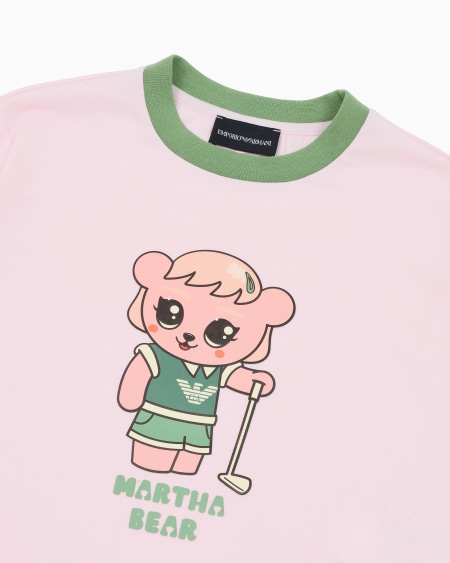 Armani Camiseta de punto orgánico con estampado Manga Bear Crew ASV Ahorra y exporta