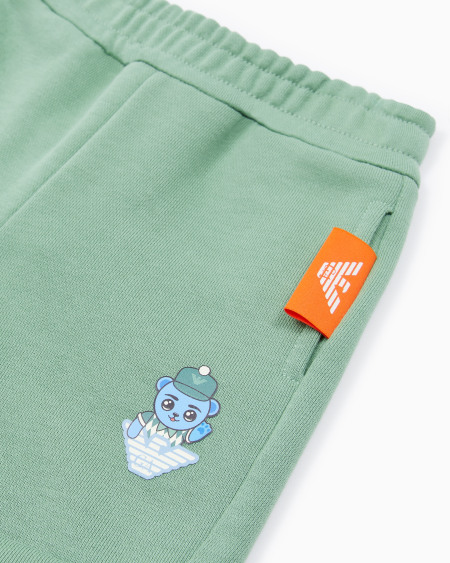 Armani Pantalones cortos de punto orgánico con estampado Manga Bear Crew ASV En oferta