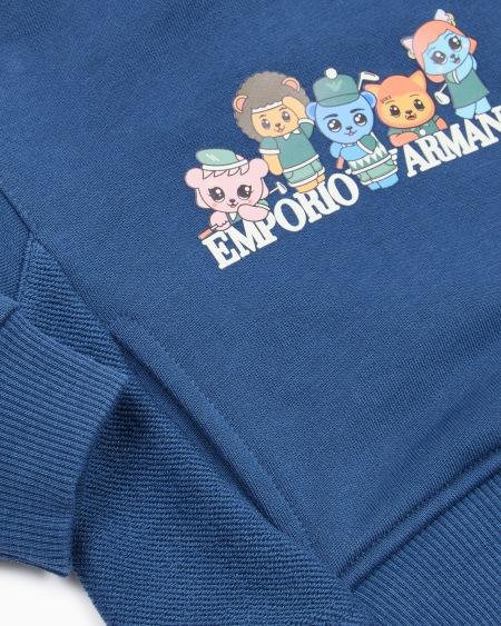 Armani Sudadera de punto orgánico con estampado Manga Bear Crew ASV Descuentos del mes