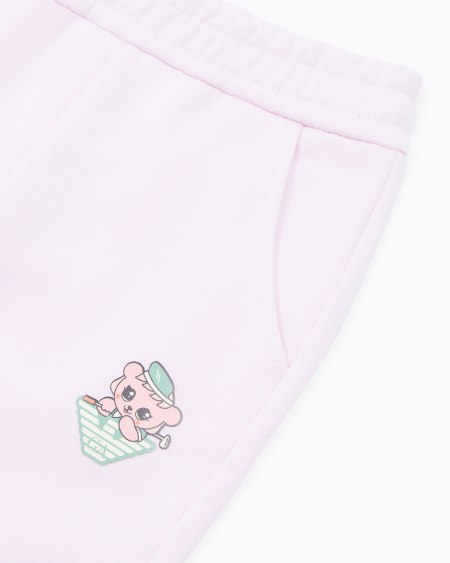 Armani Pantalones de chándal de punto orgánico con estampado Manga Bear Crew ASV En línea