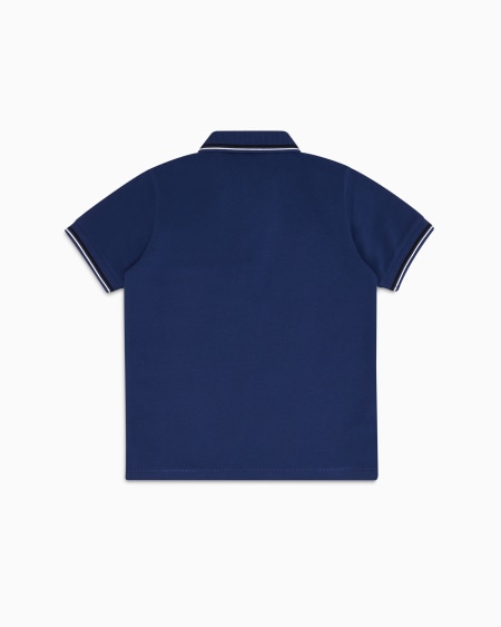 Armani Polo de piqué elástico con bordes a rayas Los más vendidos