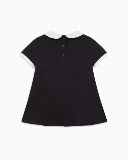 Armani Vestido de punto con cuello Claudine y falda plisada Descuento