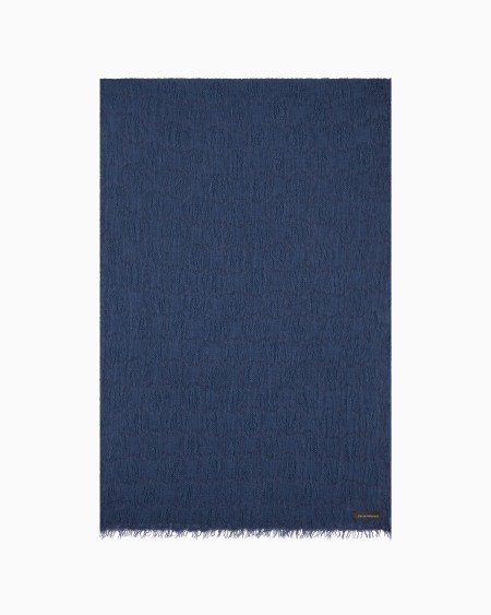Armani Estola en mezcla de lino cepillado con lunares de tejido jacquard