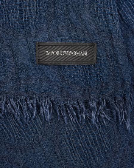 Armani Estola en mezcla de lino cepillado con lunares de tejido jacquard Oferta especial