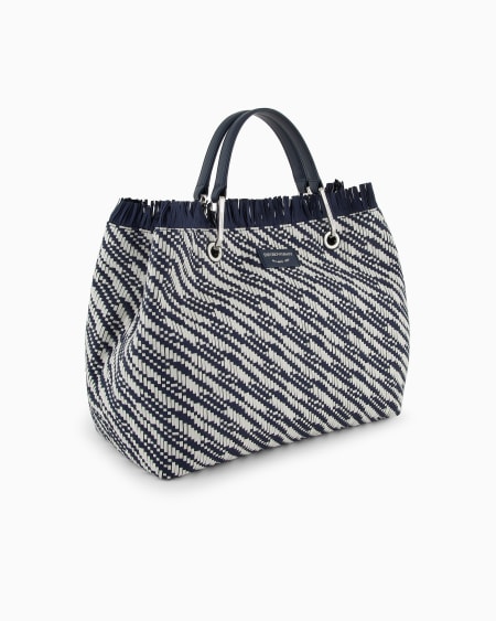 Armani Bolso shopper MyEA mediano en esterilla trenzada ÚLTIMAS EDICIONES