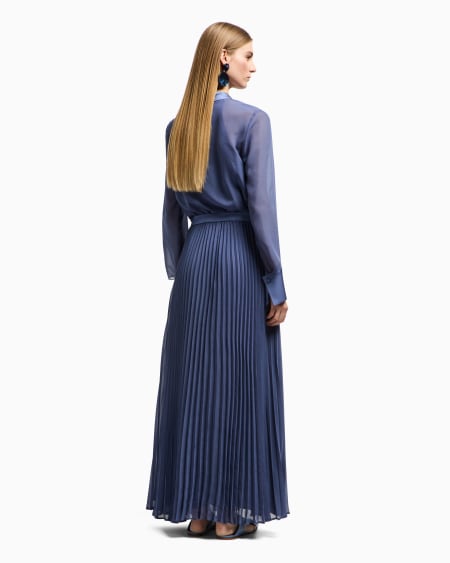 Armani Vestido largo efecto dos piezas de georgette técnico Últimos 2 días