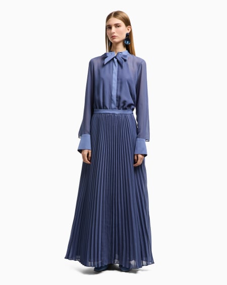 Armani Vestido largo efecto dos piezas de georgette técnico Últimos 2 días
