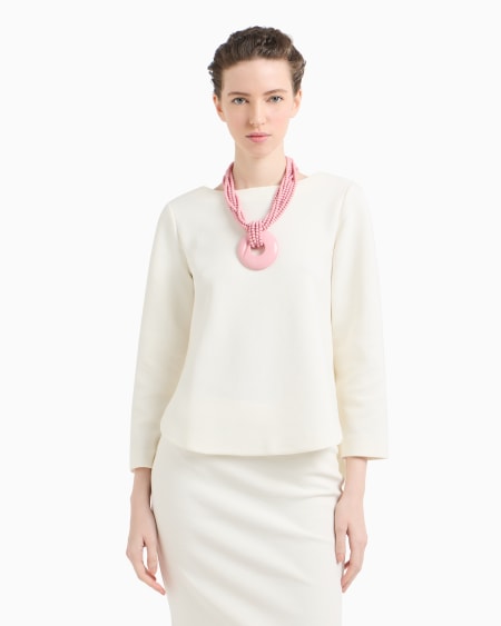 Armani Jersey con cortes laterales de punto ottoman Solo hoy