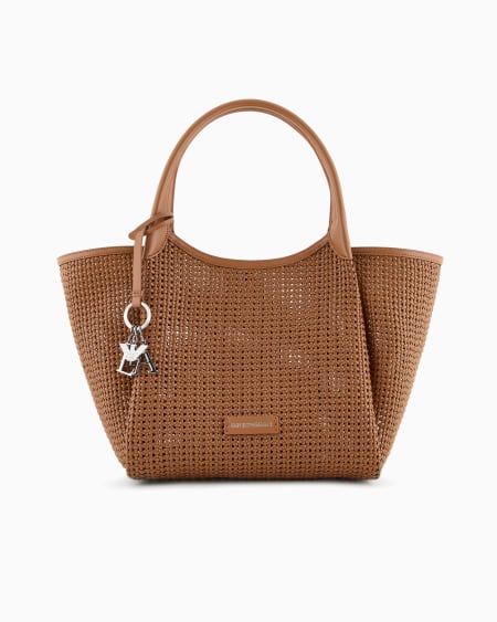 Armani Bolso shopper trenzado con colgante de logotipo Promoción trimestral