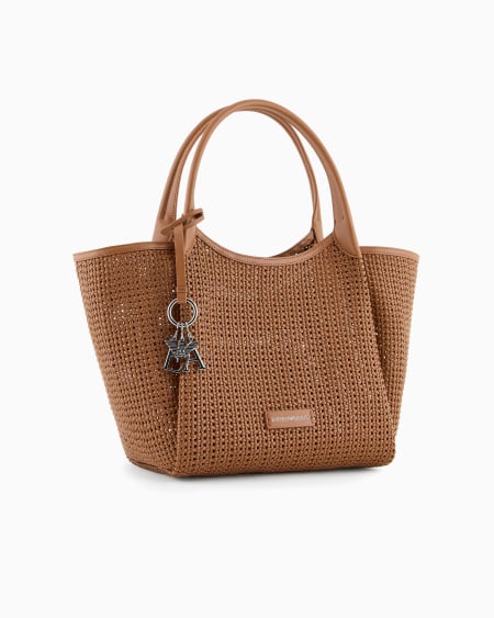 Armani Bolso shopper trenzado con colgante de logotipo Promoción trimestral