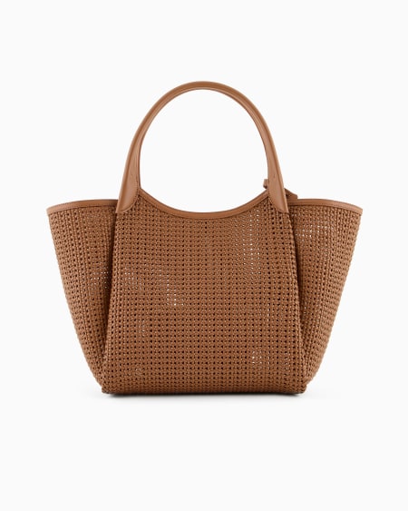Armani Bolso shopper trenzado con colgante de logotipo Promoción trimestral